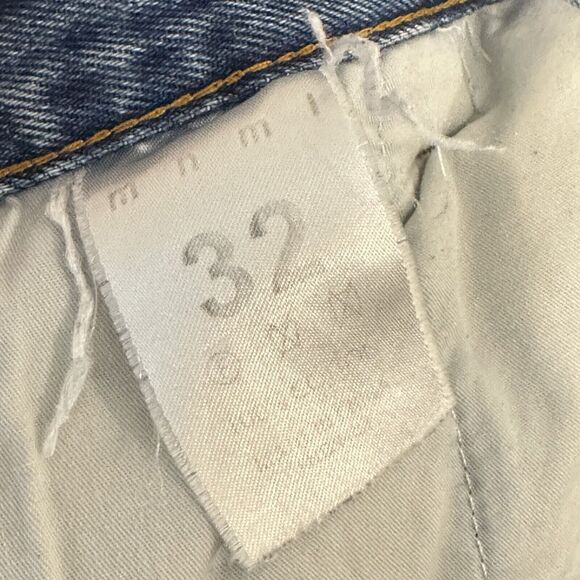 MNML 118 Work Flare Denim Mens Size 32x34 Distressed Patch Jeans 100% Cotton - Picture 12 of 15